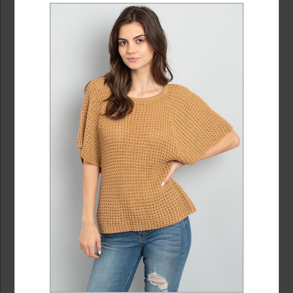 kimono sleeve open weave sweater - Picture 4 of 4